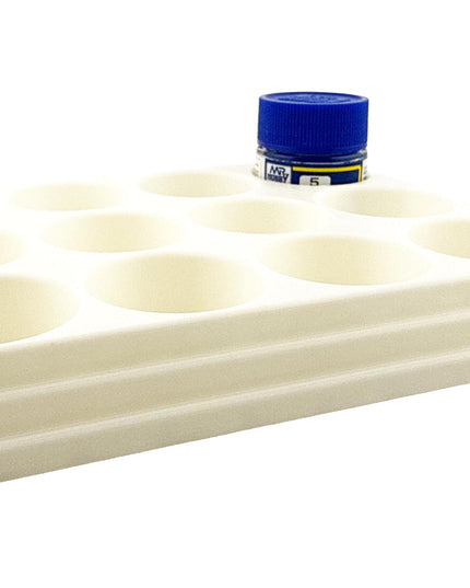 Jeff Did It Mr Hobby Mr Color 10ml & 18ml Paint Bottle Holder - Holds 12 Mr Color 10ml/ 18ml Bottles w/Anti-Slip Rubber Feet - 3D Printed