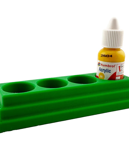Jeff Did It! 14ml Bottle Holder Long Style - Holds 4 Bottles Compatible with Humbrol 14ml Paint Bottles w Anti-Slip Rubber Feet - 3D Printed