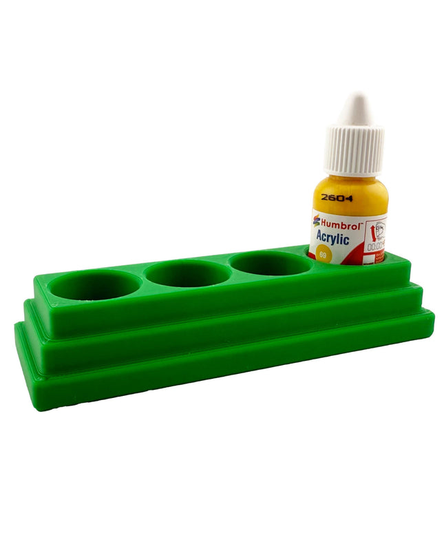 Jeff Did It! 14ml Bottle Holder Long Style - Holds 4 Bottles Compatible with Humbrol 14ml Paint Bottles w Anti-Slip Rubber Feet - 3D Printed
