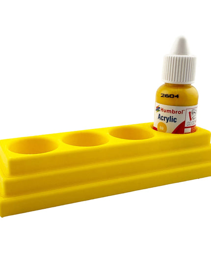 Jeff Did It! 14ml Bottle Holder Long Style - Holds 4 Bottles Compatible with Humbrol 14ml Paint Bottles w Anti-Slip Rubber Feet - 3D Printed