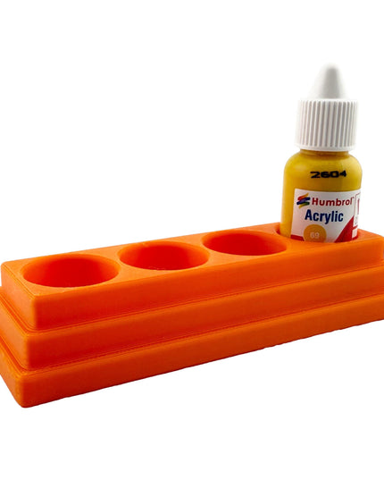 Jeff Did It! 14ml Bottle Holder Long Style - Holds 4 Bottles Compatible with Humbrol 14ml Paint Bottles w Anti-Slip Rubber Feet - 3D Printed