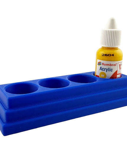 Jeff Did It! 14ml Bottle Holder Long Style - Holds 4 Bottles Compatible with Humbrol 14ml Paint Bottles w Anti-Slip Rubber Feet - 3D Printed