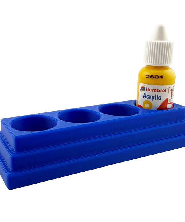 Jeff Did It! 14ml Bottle Holder Long Style - Holds 4 Bottles Compatible with Humbrol 14ml Paint Bottles w Anti-Slip Rubber Feet - 3D Printed
