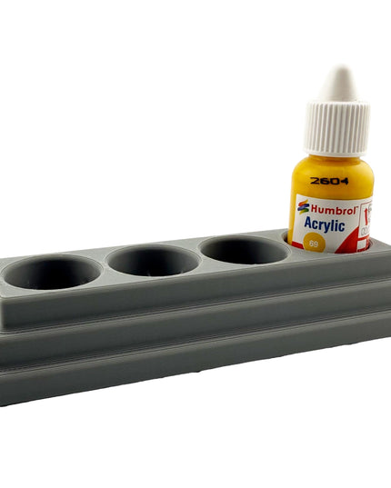 Jeff Did It! 14ml Bottle Holder Long Style - Holds 4 Bottles Compatible with Humbrol 14ml Paint Bottles w Anti-Slip Rubber Feet - 3D Printed