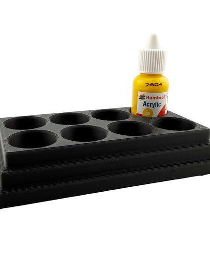 Jeff Did It! - 14ml Bottle Holder - Holds 8 Bottles Compatible with Humbrol 14ml Paint Bottles w Anti-Slip Rubber Feet - 3D Printed