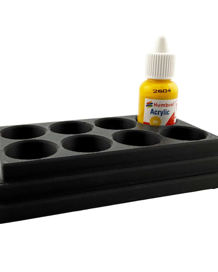 Jeff Did It! - 14ml Bottle Holder - Holds 8 Bottles Compatible with Humbrol 14ml Paint Bottles w Anti-Slip Rubber Feet - 3D Printed