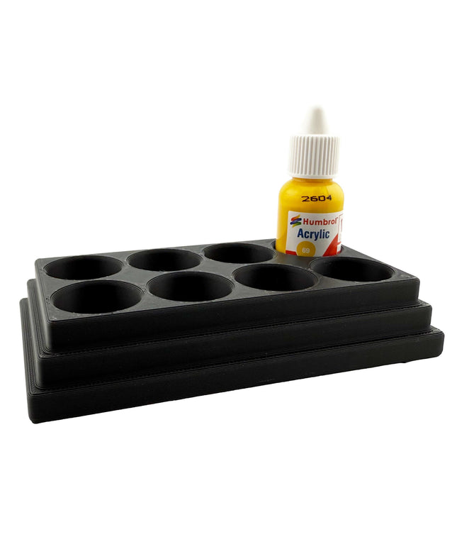 Jeff Did It! - 14ml Bottle Holder - Holds 8 Bottles Compatible with Humbrol 14ml Paint Bottles w Anti-Slip Rubber Feet - 3D Printed