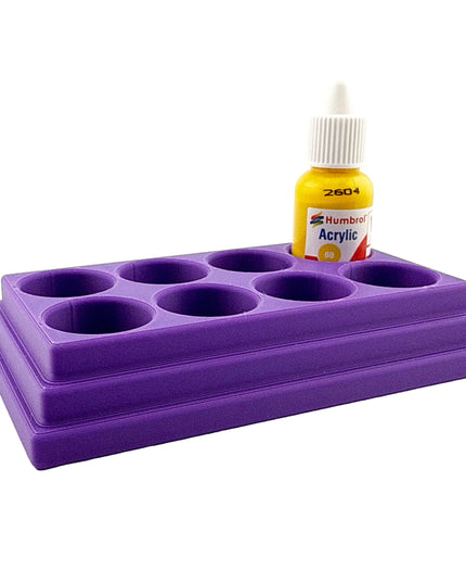 Jeff Did It! - 14ml Bottle Holder - Holds 8 Bottles Compatible with Humbrol 14ml Paint Bottles w Anti-Slip Rubber Feet - 3D Printed