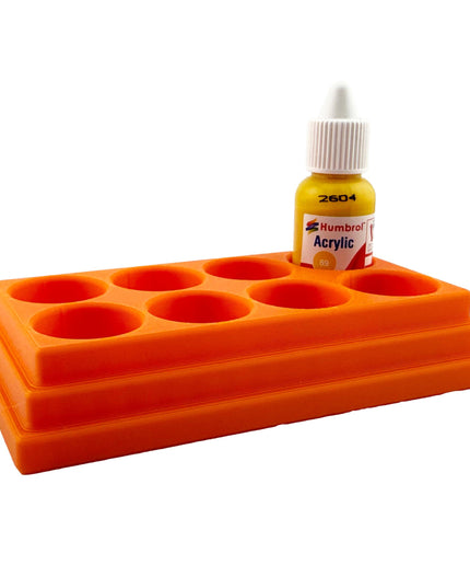 Jeff Did It! - 14ml Bottle Holder - Holds 8 Bottles Compatible with Humbrol 14ml Paint Bottles w Anti-Slip Rubber Feet - 3D Printed