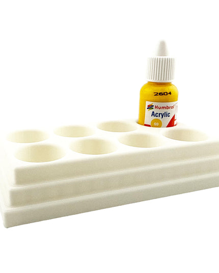 Jeff Did It! - 14ml Bottle Holder - Holds 8 Bottles Compatible with Humbrol 14ml Paint Bottles w Anti-Slip Rubber Feet - 3D Printed