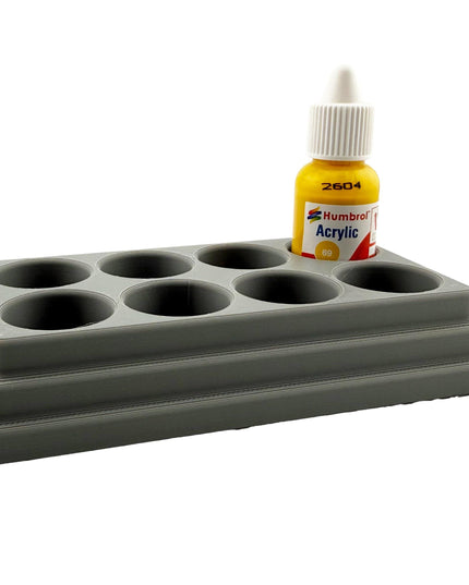 Jeff Did It! - 14ml Bottle Holder - Holds 8 Bottles Compatible with Humbrol 14ml Paint Bottles w Anti-Slip Rubber Feet - 3D Printed
