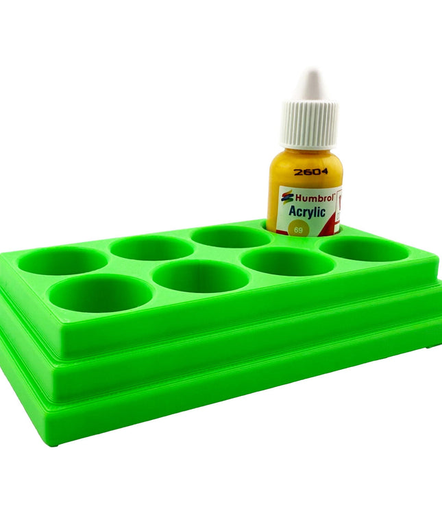 Jeff Did It! - 14ml Bottle Holder - Holds 8 Bottles Compatible with Humbrol 14ml Paint Bottles w Anti-Slip Rubber Feet - 3D Printed
