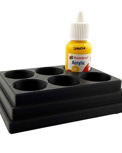 Jeff Did It! - 14ml Bottle Holder - Holds 6 Bottles Compatible with Humbrol 14ml Paint Bottles w Anti-Slip Rubber Feet - 3D Printed