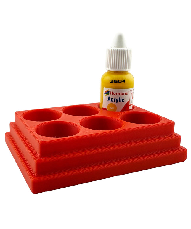 Jeff Did It! - 14ml Bottle Holder - Holds 6 Bottles Compatible with Humbrol 14ml Paint Bottles w Anti-Slip Rubber Feet - 3D Printed