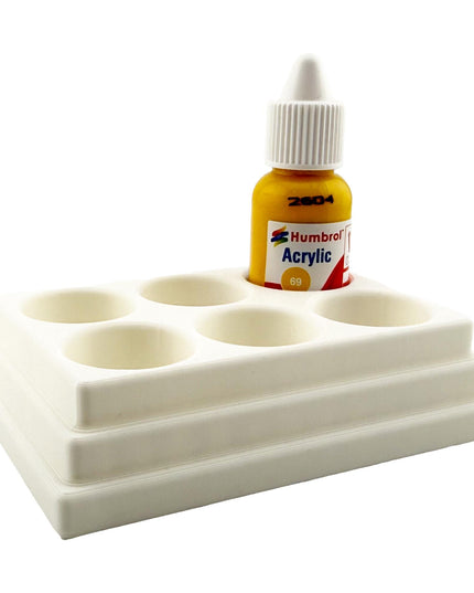 Jeff Did It! - 14ml Bottle Holder - Holds 6 Bottles Compatible with Humbrol 14ml Paint Bottles w Anti-Slip Rubber Feet - 3D Printed
