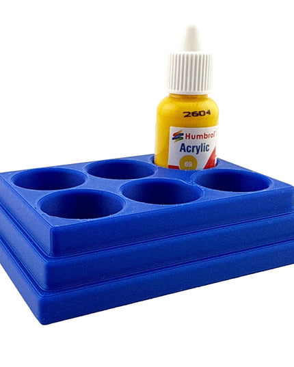 Jeff Did It! - 14ml Bottle Holder - Holds 6 Bottles Compatible with Humbrol 14ml Paint Bottles w Anti-Slip Rubber Feet - 3D Printed