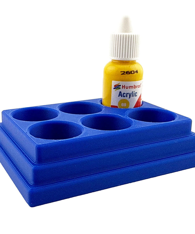 Jeff Did It! - 14ml Bottle Holder - Holds 6 Bottles Compatible with Humbrol 14ml Paint Bottles w Anti-Slip Rubber Feet - 3D Printed