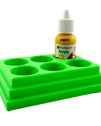 Jeff Did It! - 14ml Bottle Holder - Holds 6 Bottles Compatible with Humbrol 14ml Paint Bottles w Anti-Slip Rubber Feet - 3D Printed