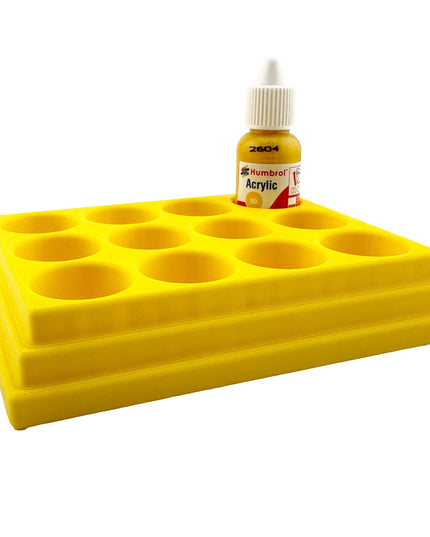 Jeff Did It! - 14ml Bottle Holder - Holds 12 Bottles Compatible with Humbrol 14ml Paint Bottles w Anti-Slip Rubber Feet - 3D Printed