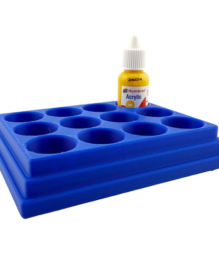 Jeff Did It! - 14ml Bottle Holder - Holds 12 Bottles Compatible with Humbrol 14ml Paint Bottles w Anti-Slip Rubber Feet - 3D Printed