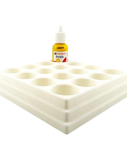 Jeff Did It! - 14ml Bottle Holder - Holds 16 Bottles Compatible with Humbrol 14ml Paint Bottles w Anti-Slip Rubber Feet - 3D Printed