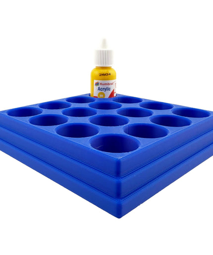 Jeff Did It! - 14ml Bottle Holder - Holds 16 Bottles Compatible with Humbrol 14ml Paint Bottles w Anti-Slip Rubber Feet - 3D Printed