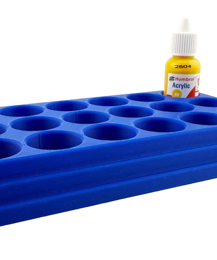 Jeff Did It! - 14ml Bottle Holder - Holds 18 Bottles Compatible with Humbrol 14ml Paint Bottles w Anti-Slip Rubber Feet - 3D Printed