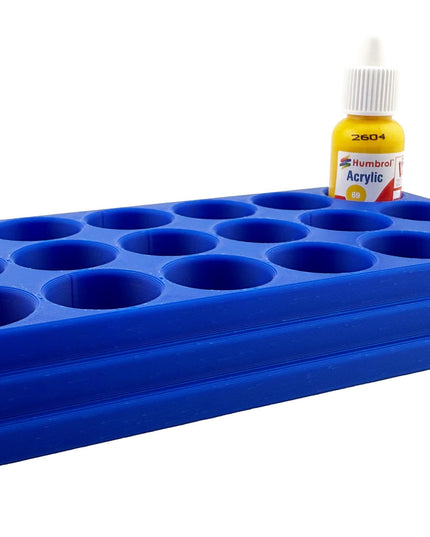 Jeff Did It! - 14ml Bottle Holder - Holds 18 Bottles Compatible with Humbrol 14ml Paint Bottles w Anti-Slip Rubber Feet - 3D Printed