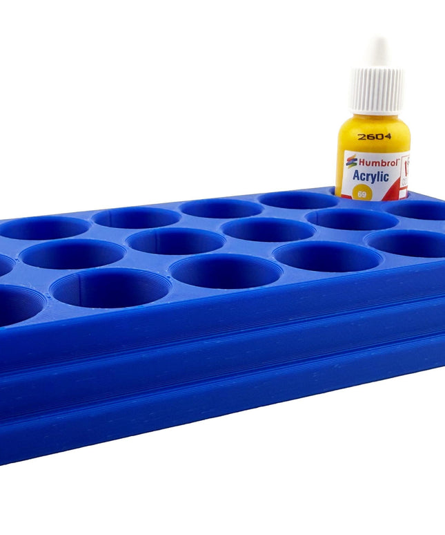Jeff Did It! - 14ml Bottle Holder - Holds 18 Bottles Compatible with Humbrol 14ml Paint Bottles w Anti-Slip Rubber Feet - 3D Printed