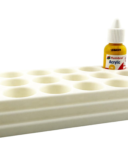 Jeff Did It! - 14ml Bottle Holder - Holds 18 Bottles Compatible with Humbrol 14ml Paint Bottles w Anti-Slip Rubber Feet - 3D Printed