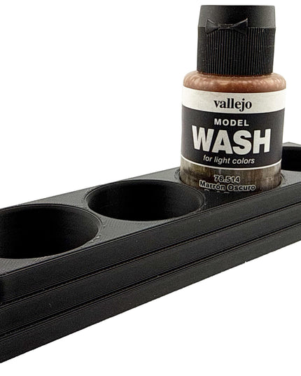 Jeff Did It 35ml Paint Bottle Holder - Holds 4 Bottles Compatible with Vallejo 35ml w Anti-Slip Rubber Feet - 3D Printed - Made in the USA