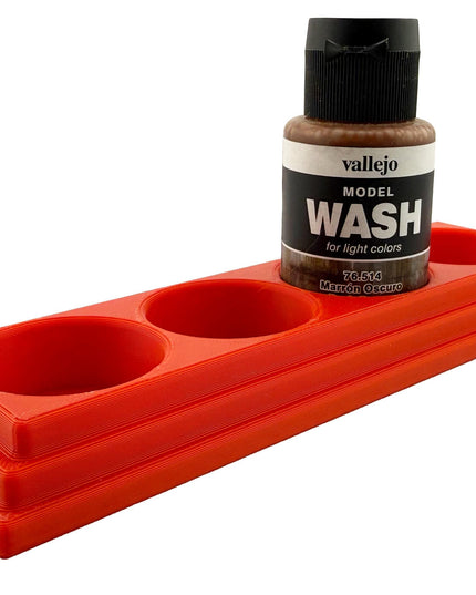 Jeff Did It 35ml Paint Bottle Holder - Holds 4 Bottles Compatible with Vallejo 35ml w Anti-Slip Rubber Feet - 3D Printed - Made in the USA