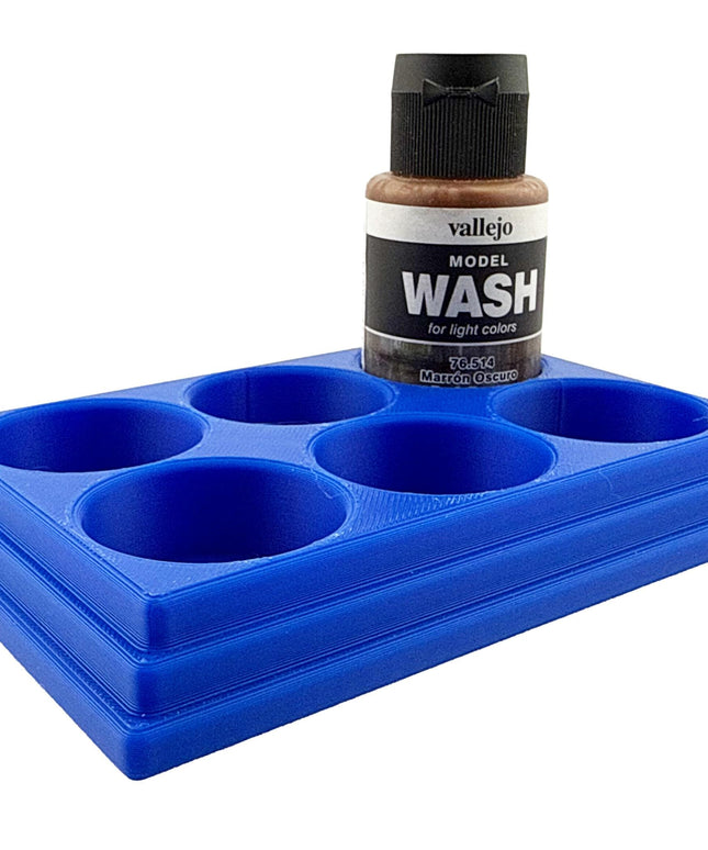 Jeff Did It 35ml Paint Bottle Holder - Holds 6 Bottles Compatible with Vallejo 35ml w Anti-Slip Rubber Feet - 3D Printed - Made in the USA