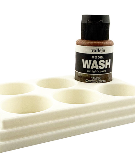 Jeff Did It 35ml Paint Bottle Holder - Holds 6 Bottles Compatible with Vallejo 35ml w Anti-Slip Rubber Feet - 3D Printed - Made in the USA