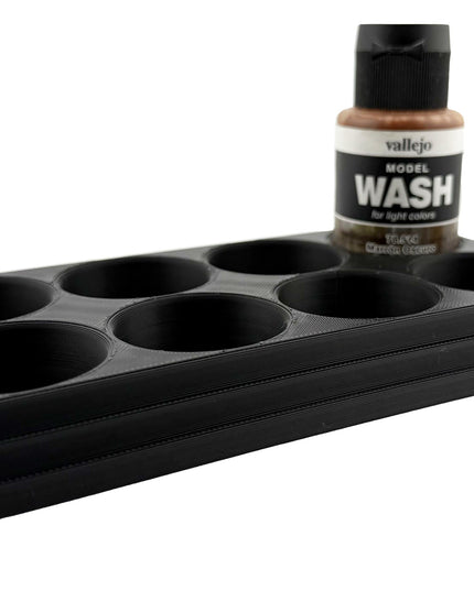 Jeff Did It 35ml Paint Bottle Holder - Holds 8 Bottles Compatible with Vallejo 35ml w Anti-Slip Rubber Feet - 3D Printed - Made in the USA