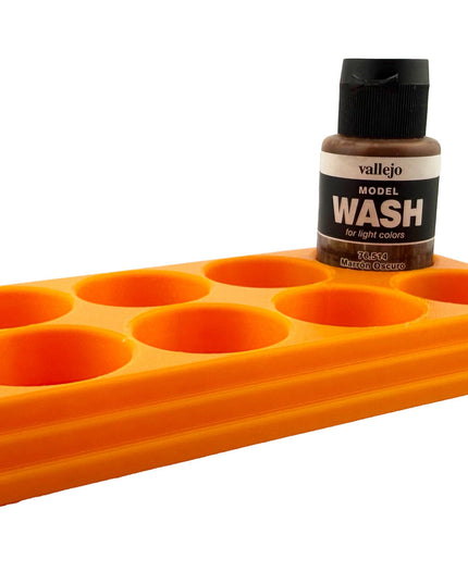 Jeff Did It 35ml Paint Bottle Holder - Holds 8 Bottles Compatible with Vallejo 35ml w Anti-Slip Rubber Feet - 3D Printed - Made in the USA