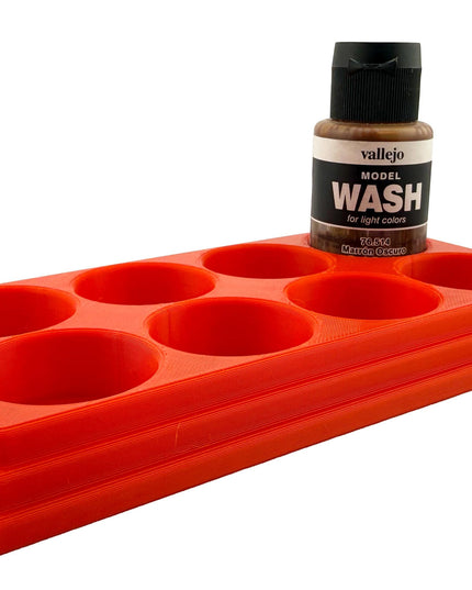 Jeff Did It 35ml Paint Bottle Holder - Holds 8 Bottles Compatible with Vallejo 35ml w Anti-Slip Rubber Feet - 3D Printed - Made in the USA