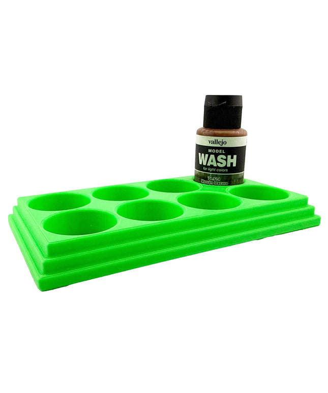 Jeff Did It 35ml Paint Bottle Holder - Holds 8 Bottles Compatible with Vallejo 35ml w Anti-Slip Rubber Feet - 3D Printed - Made in the USA
