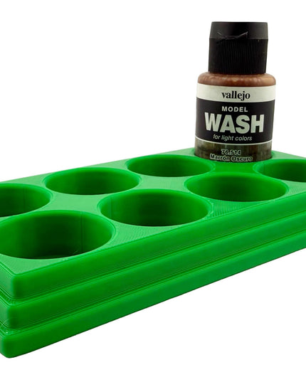 Jeff Did It 35ml Paint Bottle Holder - Holds 8 Bottles Compatible with Vallejo 35ml w Anti-Slip Rubber Feet - 3D Printed - Made in the USA