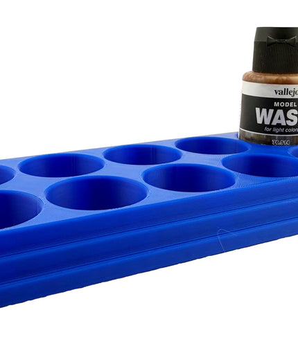 Jeff Did It 35ml Paint Bottle Holder - Holds 10 Bottles Compatible with Vallejo 35ml w Anti-Slip Rubber Feet - 3D Printed - Made in the USA