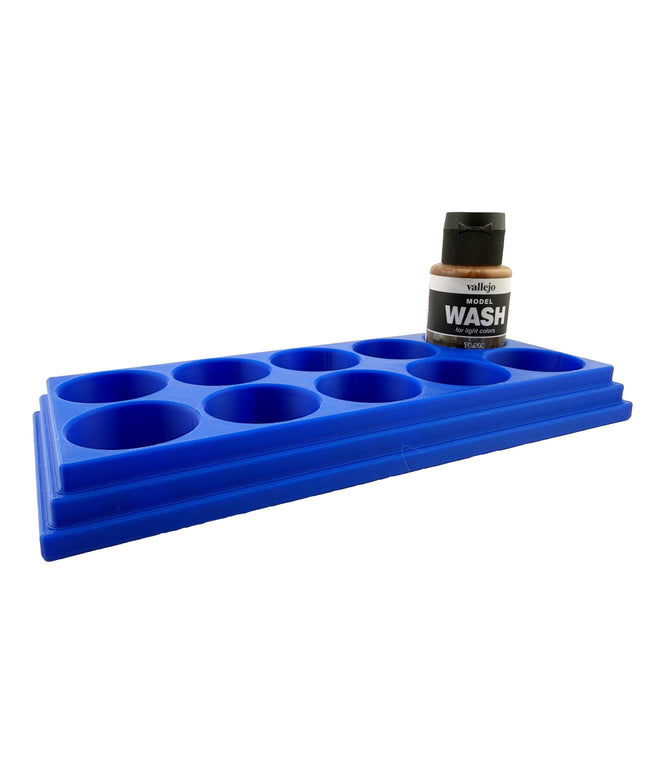 Jeff Did It 35ml Paint Bottle Holder - Holds 10 Bottles Compatible with Vallejo 35ml w Anti-Slip Rubber Feet - 3D Printed - Made in the USA