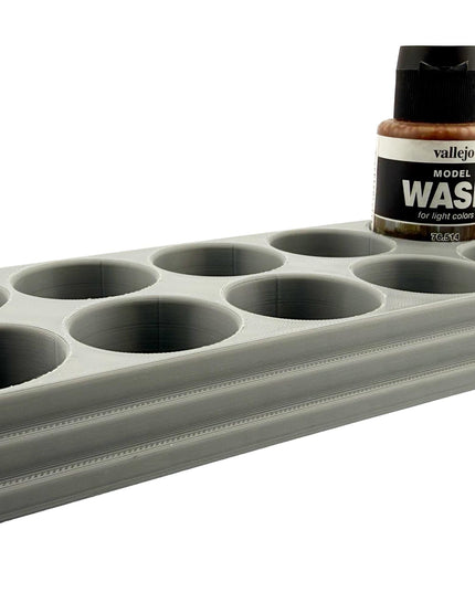 Jeff Did It 35ml Paint Bottle Holder - Holds 10 Bottles Compatible with Vallejo 35ml w Anti-Slip Rubber Feet - 3D Printed - Made in the USA