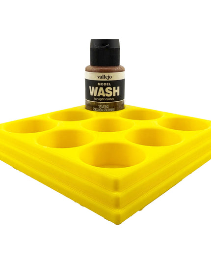 Jeff Did It 35ml Paint Bottle Holder - Holds 9 Bottles Compatible with Vallejo 35ml w Anti-Slip Rubber Feet - 3D Printed - Made in the USA