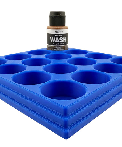 Jeff Did It 35ml Paint Bottle Holder - Holds 16 Bottles Compatible with Vallejo 35ml w Anti-Slip Rubber Feet - 3D Printed - Made in the USA