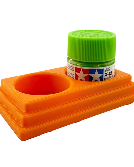Jeff Did It 10ml Paint Bottle Holder - Holds 2 Bottles Compatible with Tamiya 10ml w Anti-Slip Rubber Feet - 3D Printed - Made in the USA
