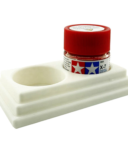 Jeff Did It 10ml Paint Bottle Holder - Holds 2 Bottles Compatible with Tamiya 10ml w Anti-Slip Rubber Feet - 3D Printed - Made in the USA