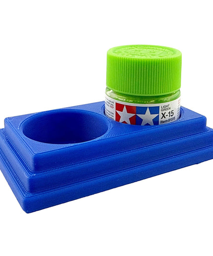 Jeff Did It 10ml Paint Bottle Holder - Holds 2 Bottles Compatible with Tamiya 10ml w Anti-Slip Rubber Feet - 3D Printed - Made in the USA