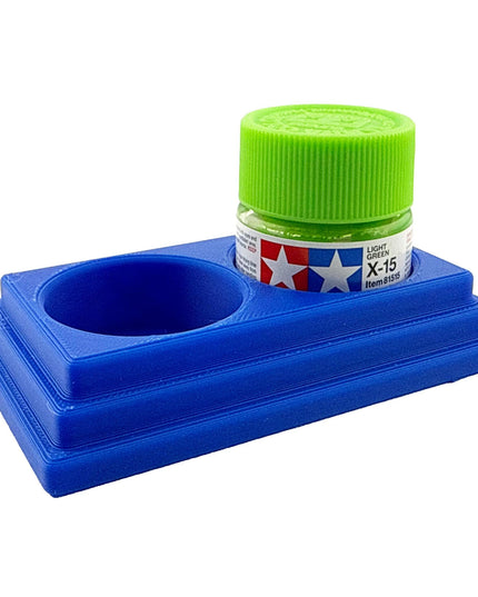 Jeff Did It 10ml Paint Bottle Holder - Holds 2 Bottles Compatible with Tamiya 10ml w Anti-Slip Rubber Feet - 3D Printed - Made in the USA