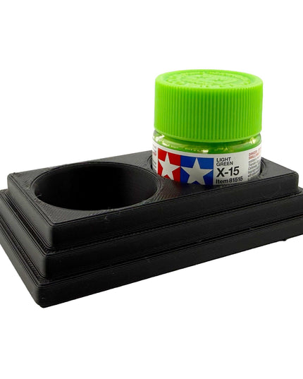 Jeff Did It 10ml Paint Bottle Holder - Holds 2 Bottles Compatible with Tamiya 10ml w Anti-Slip Rubber Feet - 3D Printed - Made in the USA