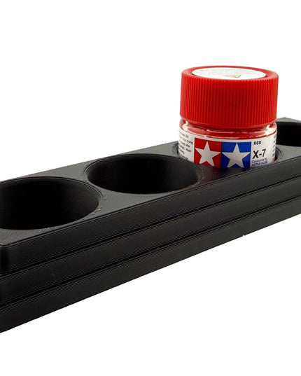 Jeff Did It 10ml Paint Bottle Holder L - Holds 4 Bottles Compatible with Tamiya 10ml w Anti-Slip Rubber Feet - 3D Printed - Made in the USA